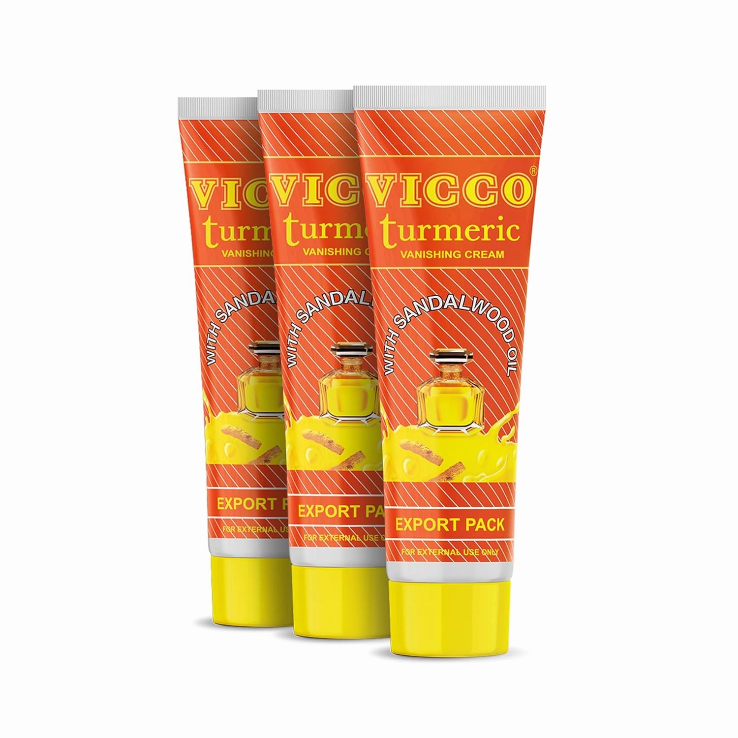 Vicco Turmeric Face Moisturizer Cream, with Sandalwood Oil 70 Year Legacy of Ayurveda, Hydrating with Natural Turmeric for Clear, Radiant Skin, Vegan, 100% Natural - 2.82 oz (3 Pack)