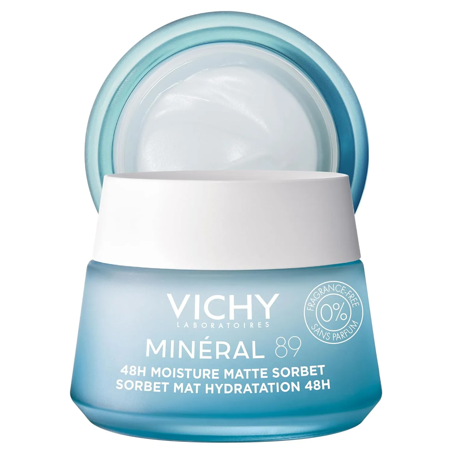 VICHY Minéral 89 Matte Sorbet Face Moisturizer For Oily Skin, Mattifying Moisturizer, Hyaluronic Acid   Niacinamide   Salicylic Acid, Shine Control, Non-Greasy Refreshing Gel Moisturizer