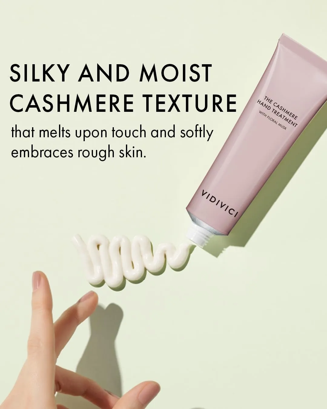 VIDIVICI The Cashmere Hand Cream with Shea Butter – Floral Musk Scented Moisturizer for Dry & Cracked Hands – Repairs Skin Barrier – Soft Silky Texture – 1.69oz