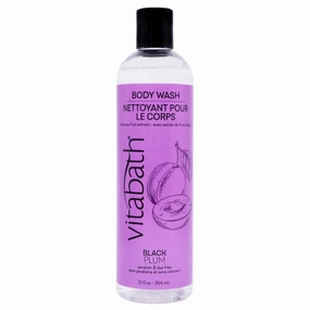 Vitabath Black Plum Body Wash Moisturizing Bath & Shower Gel Cleanser - Radiant Cleanse & Restore Nourishing Skincare for Women & Men - Paraben-Free - 12 fl oz