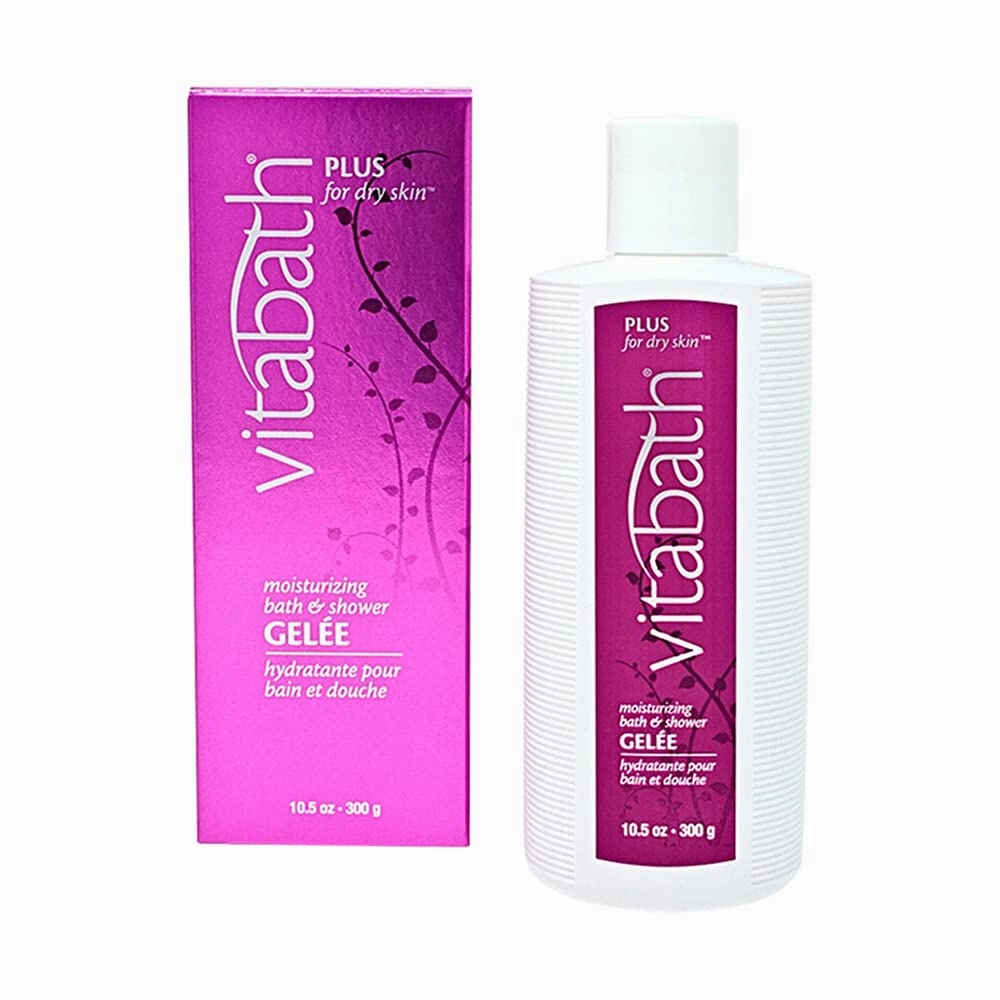 Vitabath Plus For Dry Skin Moisturizing Bath & Shower Gel Wash Nourishing Replenishing Oils Deeply Hydrate & Soothe Dryness - Body Cleanser Skin Restore & Foaming Gelee - 10.5 oz