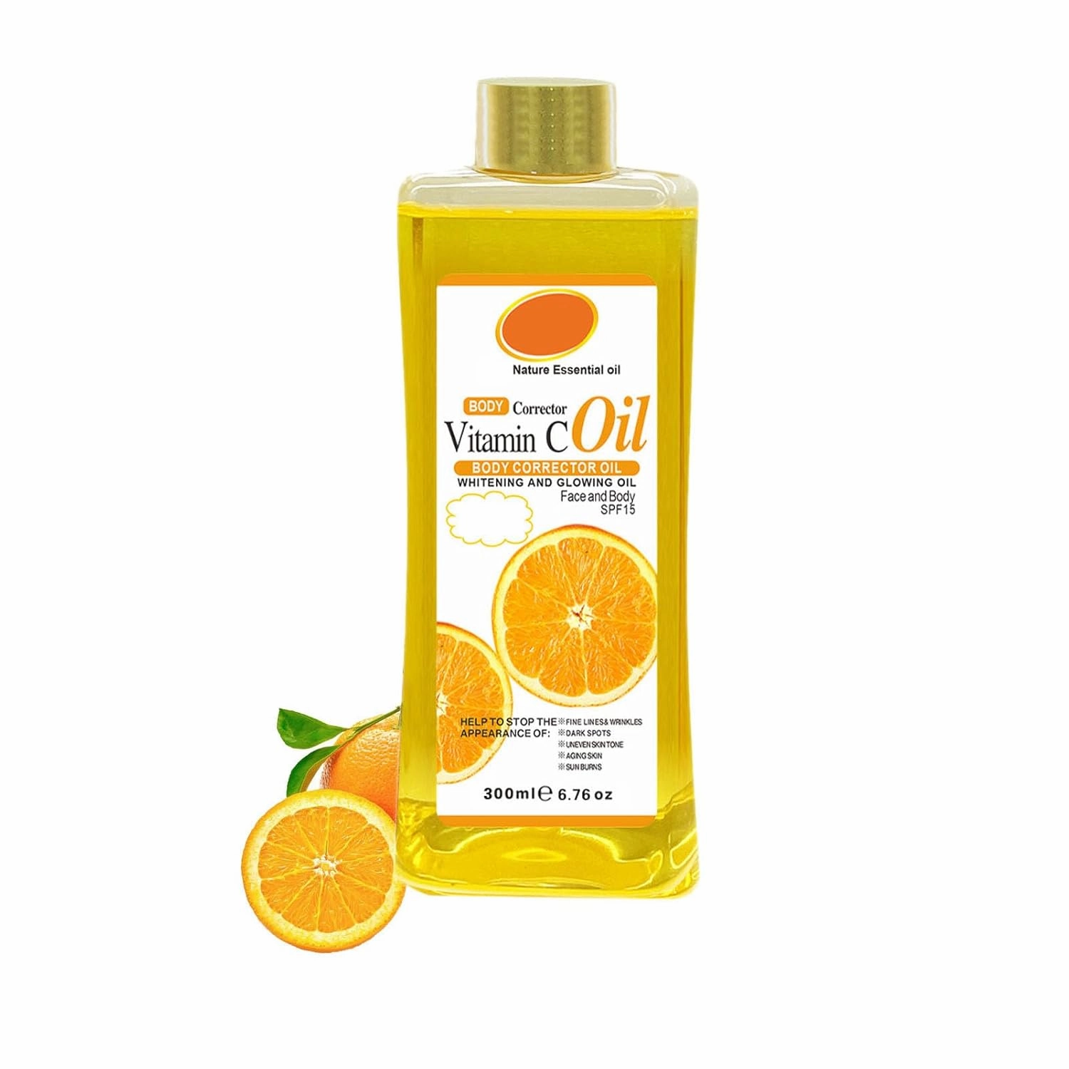 Vitamin C Body Oil, Vitamin C Retinol Body Oil, Vit C Body Corrector Whitening and Glowing Oil for Face and Body Moisturizer Nourishing (300ml)
