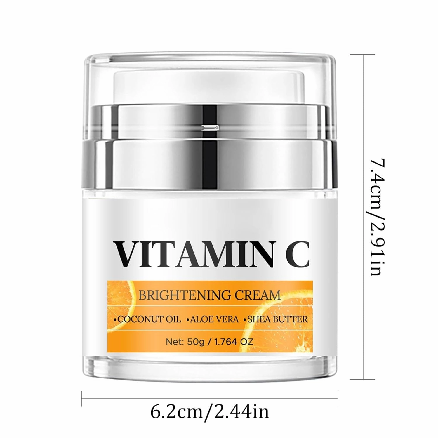 Vitamin C Daily Face Moisturizer - Moisturizer & Skin Repairing Facial Cream With Coconut Oil, Aloe Vera, Diminishes Dark Spots & Even Skin Tone, Skin Care For All Skin Types (2pcs, 1.76OZ)