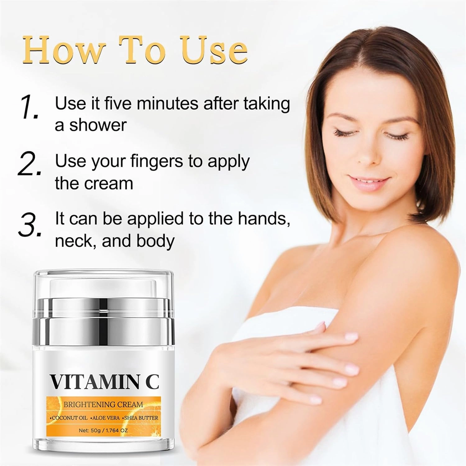 Vitamin C Daily Face Moisturizer - Moisturizer & Skin Repairing Facial Cream With Coconut Oil, Aloe Vera, Diminishes Dark Spots & Even Skin Tone, Skin Care For All Skin Types (2pcs, 1.76OZ)