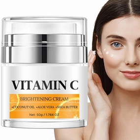 Vitamin C Daily Face Moisturizer - Moisturizer & Skin Repairing Facial Cream With Coconut Oil, Aloe Vera, Diminishes Dark Spots & Even Skin Tone, Skin Care For All Skin Types (2pcs, 1.76OZ)