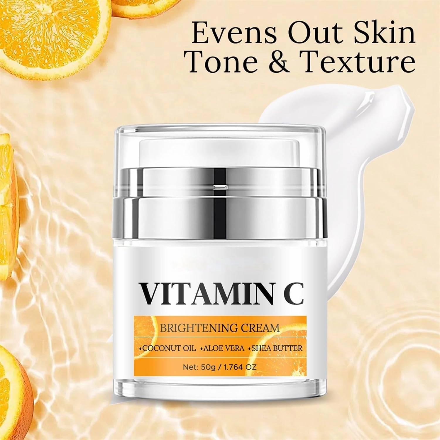 Vitamin C Daily Face Moisturizer - Moisturizer & Skin Repairing Facial Cream With Coconut Oil, Aloe Vera, Diminishes Dark Spots & Even Skin Tone, Skin Care For All Skin Types (2pcs, 1.76OZ)