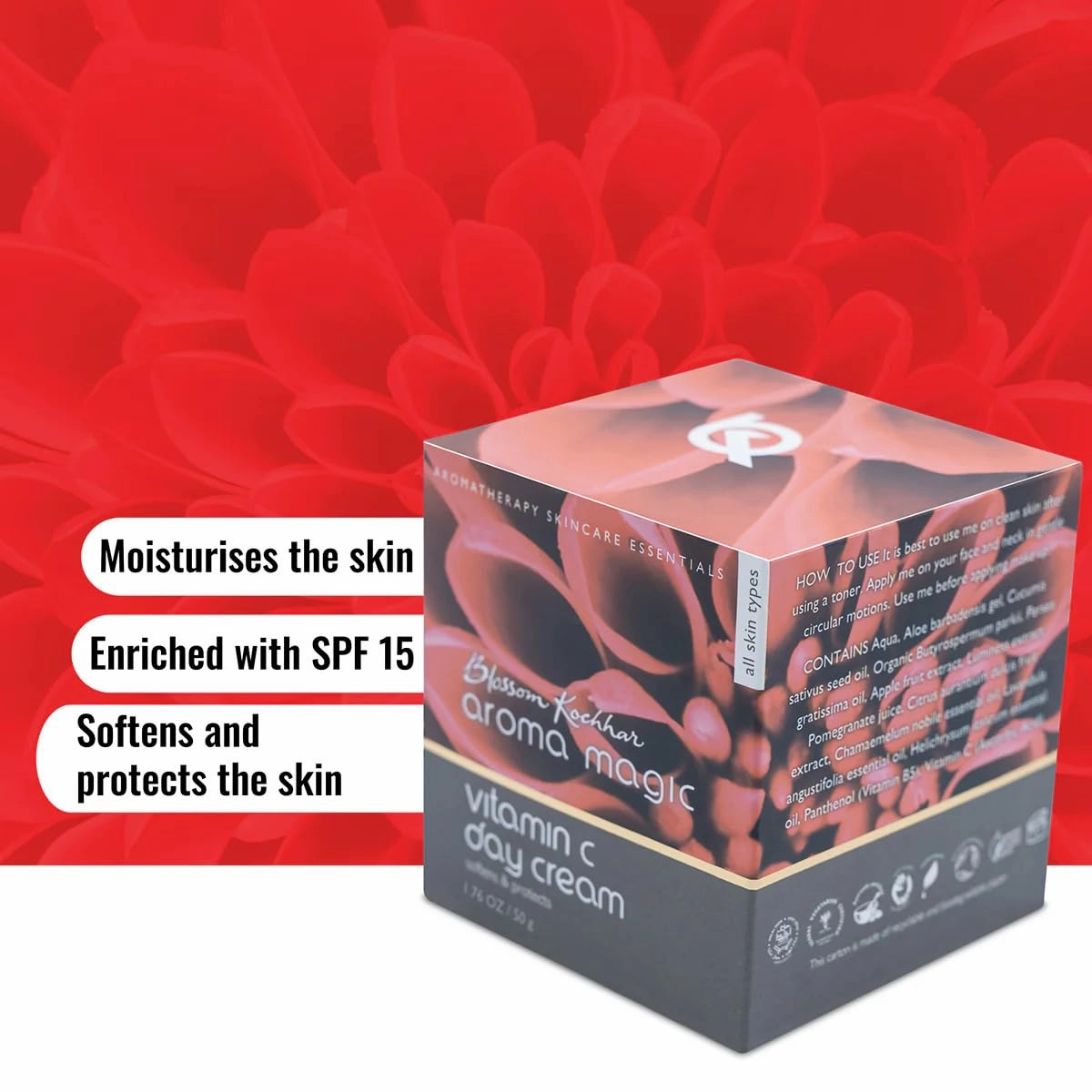 Vitamin C Day Cream with SPF 15 | Anti Aging Daily Face Moisturizer for All Skin Types | Hydrates, Softens & Protects Skin | Lightweight, Non-Greasy | 7.05 Oz (200g)
