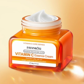 Vitamin C Essence Cream - Brightening & Antioxidant Face Moisturizer with Natural VC Extract - Lightweight, Non-Sticky Formula for Dullness & Uneven Skin Tone - 1.7 Oz
