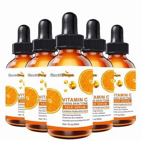 Vitamin C Face Serum - Dark Spot Remover | Vit C Serum with Hyaluronic | Anti Aging and Skin Brightening Serum | Brightening Skin Serum, Pack of 5