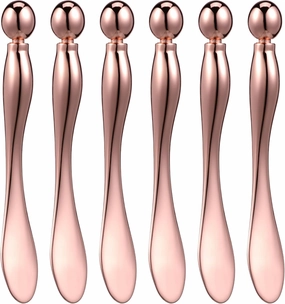 Wakauto 6 Pcs Eye Cream Roller Applicator Metal Face Cream Spatula Massager for Home Salon Use Compact Easy to Clean Stylish Design