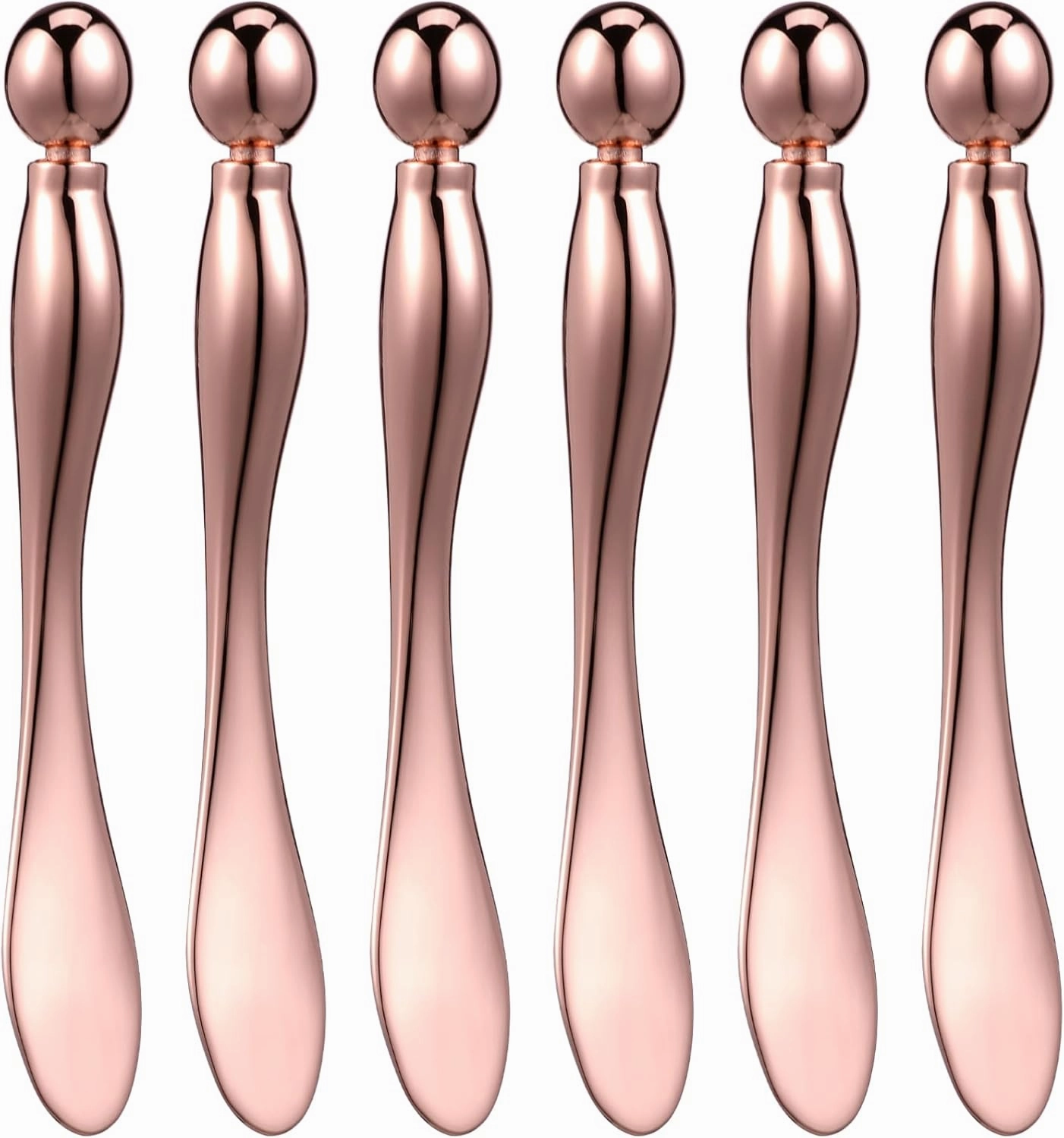 Wakauto 6 Pcs Eye Cream Roller Applicator Metal Face Cream Spatula Massager for Home Salon Use Compact Easy to Clean Stylish Design