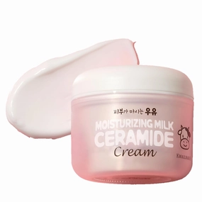 WELCOS Kwailnara Moisturizing Milk Ceramide Cream | Long Lasting Hydrating, Soothing, Nourishing w/Milk Protein Extract, Royal Jelly, Ceramide | Korean Skin Care | 100ml / 3.38 Fl. oz