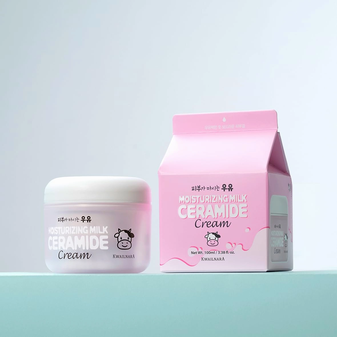 WELCOS Kwailnara Moisturizing Milk Ceramide Cream | Long Lasting Hydrating, Soothing, Nourishing w/Milk Protein Extract, Royal Jelly, Ceramide | Korean Skin Care | 100ml / 3.38 Fl. oz