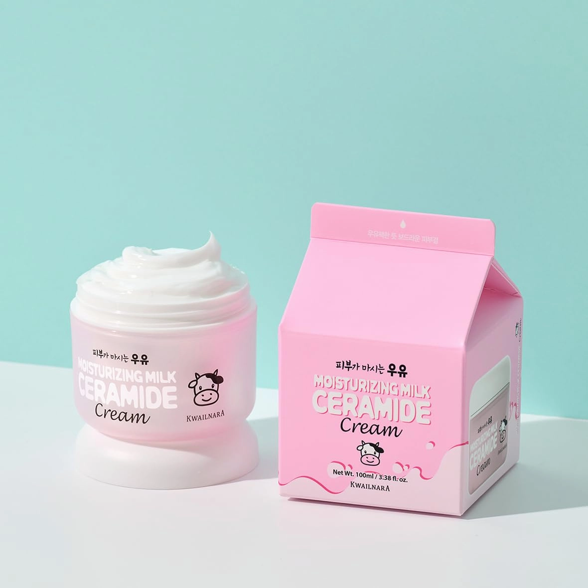 WELCOS Kwailnara Moisturizing Milk Ceramide Cream | Long Lasting Hydrating, Soothing, Nourishing w/Milk Protein Extract, Royal Jelly, Ceramide | Korean Skin Care | 100ml / 3.38 Fl. oz