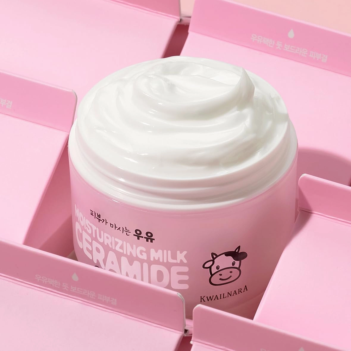 WELCOS Kwailnara Moisturizing Milk Ceramide Cream | Long Lasting Hydrating, Soothing, Nourishing w/Milk Protein Extract, Royal Jelly, Ceramide | Korean Skin Care | 100ml / 3.38 Fl. oz
