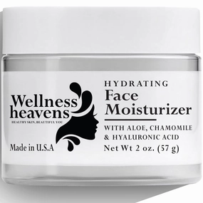 Wellness Heavens Hydrating Face Moisturizer for Women with Skin Firming and Pore Tightening Hyaluronic Acid & Niacinamide | Daily Anti-Aging Facial Cream Moisturizer for All Skin Types | 2oz.