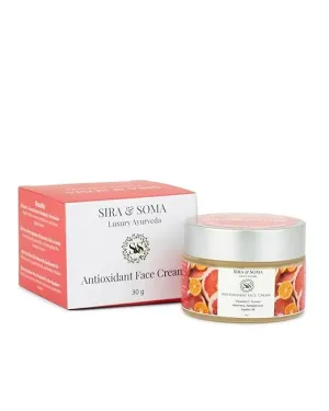 WF Antioxidant Face Cream, Vitamin C and Hyaluronic Acid, Anti-Aging Moisturizer with Sandalwood, 30g