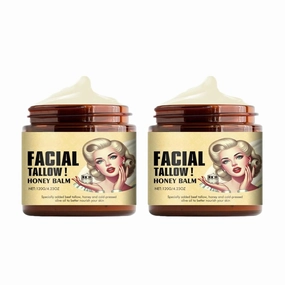 Whipped Beef Tallow and Honey Balm, Evil Whipped Tallow Honey Balm, Grass Fed Grass Finished Organic Face Cream (2Pcs)
