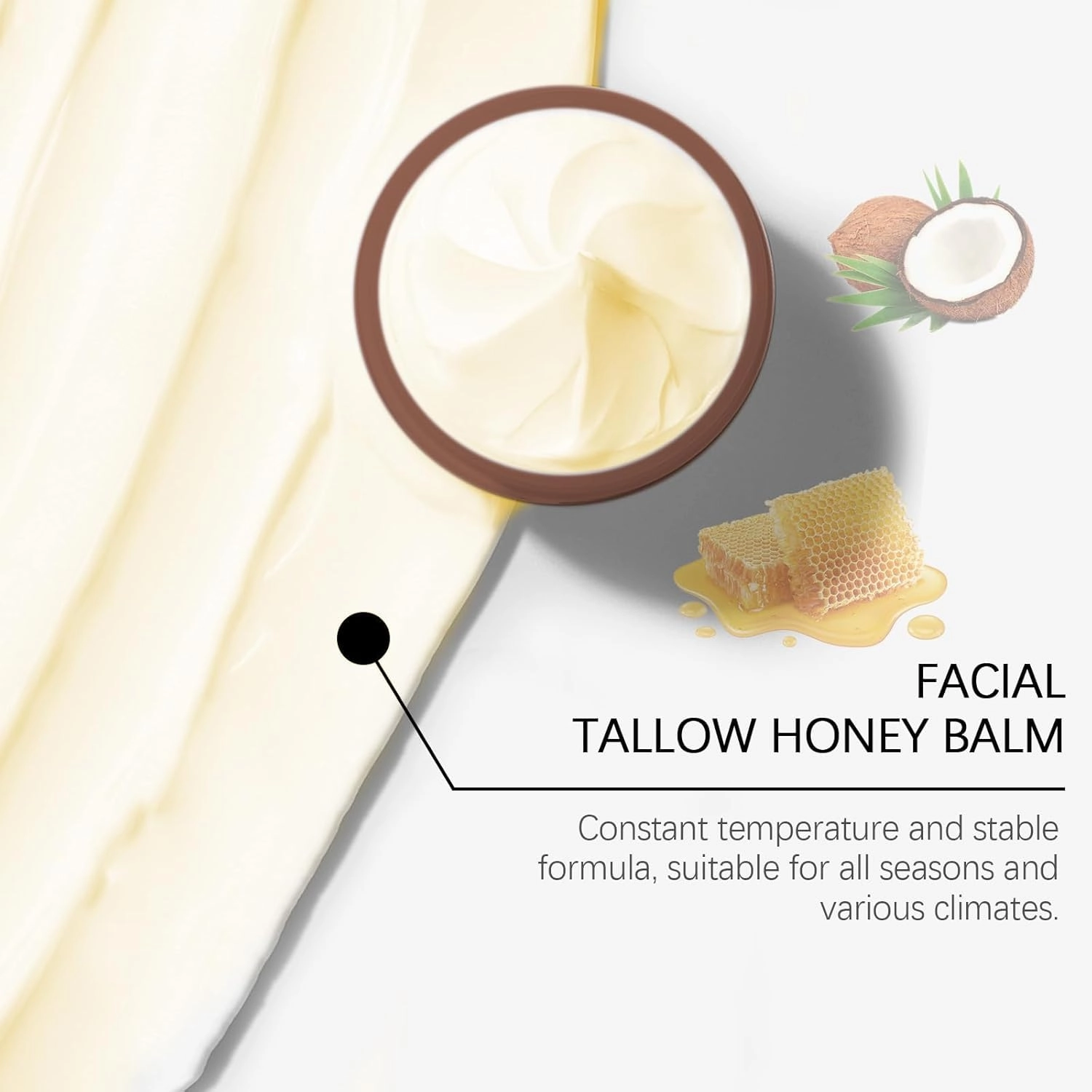 Whipped Beef Tallow and Honey Balm, Evil Whipped Tallow Honey Balm, Grass Fed Grass Finished Organic Face Cream (2Pcs)