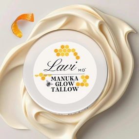 Whipped Beef Tallow Balm with Organic Manuka Honey – 100% Grass-Fed Tallow Moisturizer for Face and Body – Orange Vanilla Scented – Natural Whipped Balm for Dry or Sensitive Skin 4oz