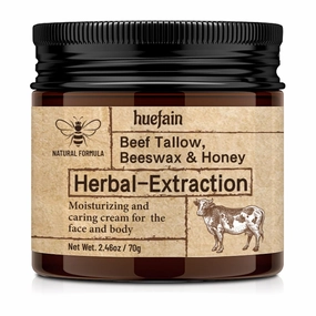 Whipped Beef Tallow for Skin Moisturizer | Beeswax and Honey Natural | 100% Grass Fed | Tallow for Face and Body, Handmade (2.5 fl. oz)