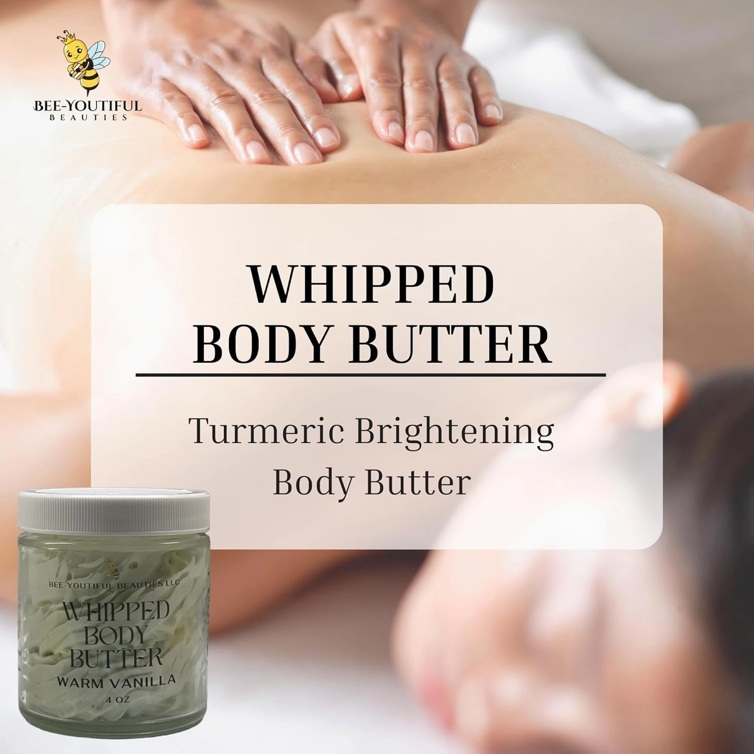 Whipped Shea   Beeswax Body Butter | Hydrating Moisturizer with Shea Butter, Mango Butter Cocoa Butter, & Beeswax for Nourishing Body Care - 8oz - Warm Vanilla