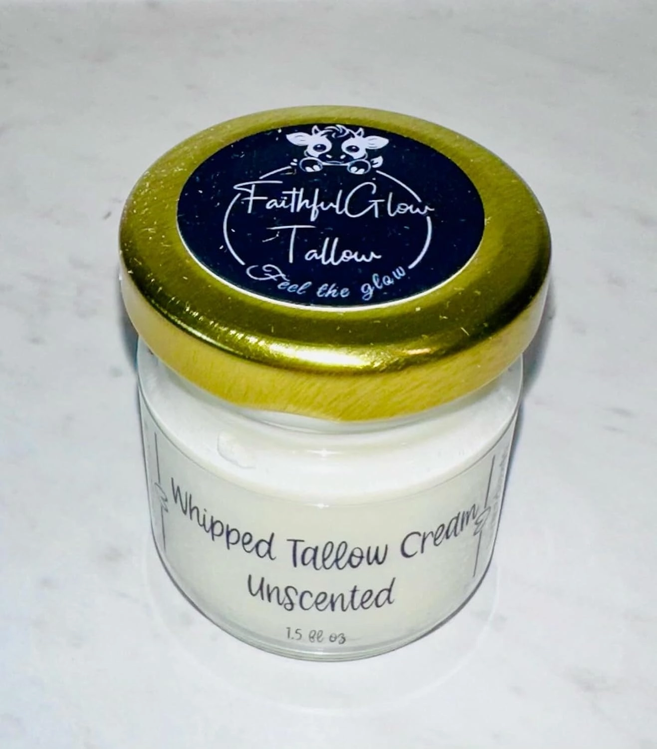 Whipped Tallow Cream (Unscented 1.5 fl oz) | Nourishing, Moisturizing Tallow Balm for Face, Hands, and Body | Natural Hydration