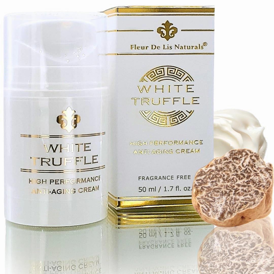 White Truffle Cream for Face - Made in USA - Fragrance Free, Natural and Organic Anti Aging Moisturizer for Face and Neck to Reduce Wrinkles – 1.7 oz