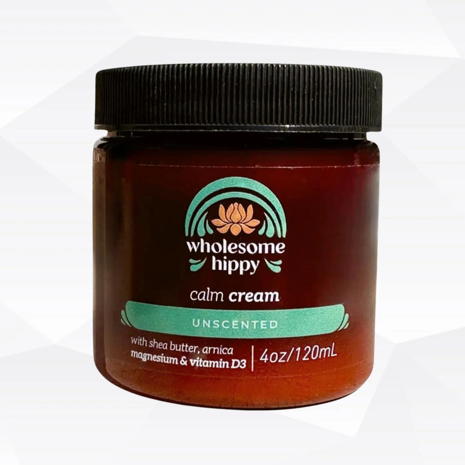 Wholesome Hippy Calm Cream – Unscented Body Butter with Magnesium, Vitamin D3, Shea, Arnica & Turmeric – Vegan Hydrating Moisturizer for Sensitive Skin & Self-Care – 4oz