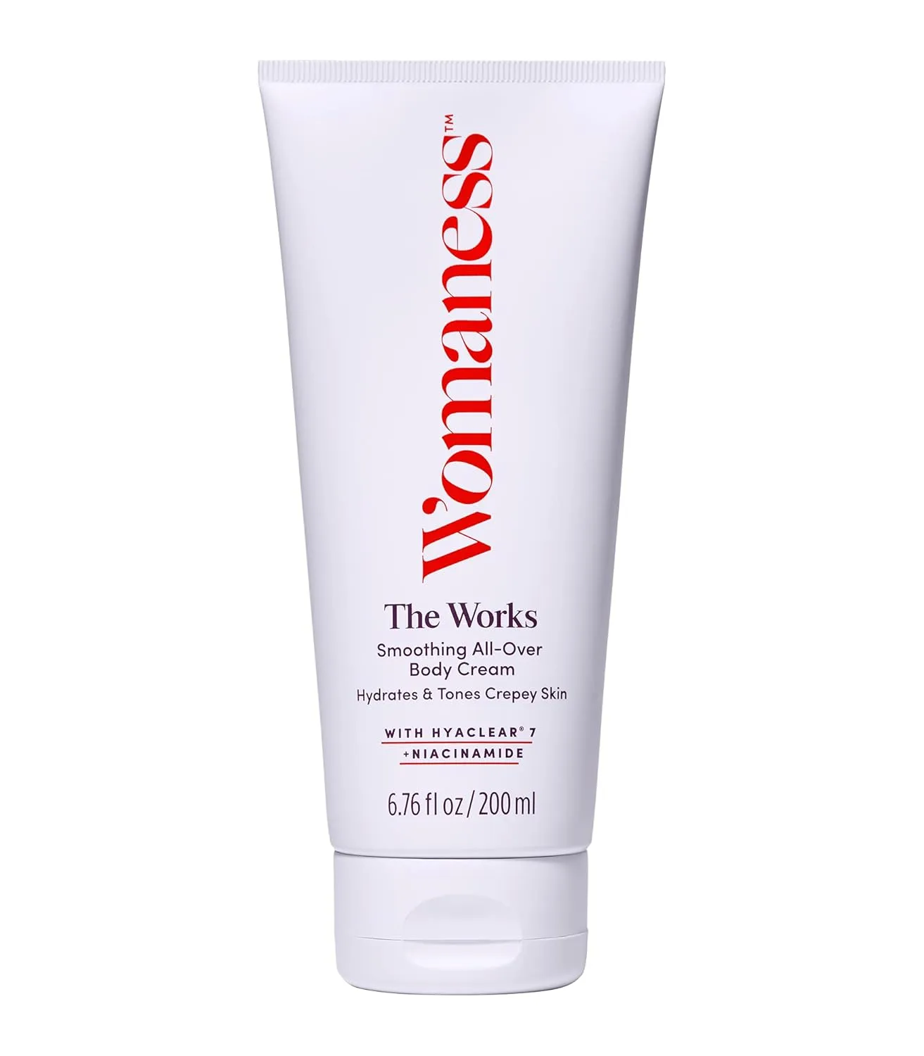Womaness The Works All-Over Toning Body Cream - Hydrating & Smoothing Anti Aging Body Lotion - Niacinamide and Hyaluronic Acid Firming Lotion for Menopause Body Care & Skin Repair (200ml)