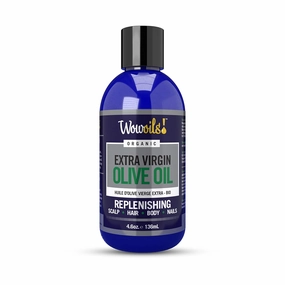 WOWOILS! Extra Virgin Olive Oil for Hair Shine & Smoothening - Repair Dry, Damaged Hair, Reducing Frizz & Mending Split Ends, Suitable for Hair, Scalp, Nails & Body Moisturizer, 4.6 Oz