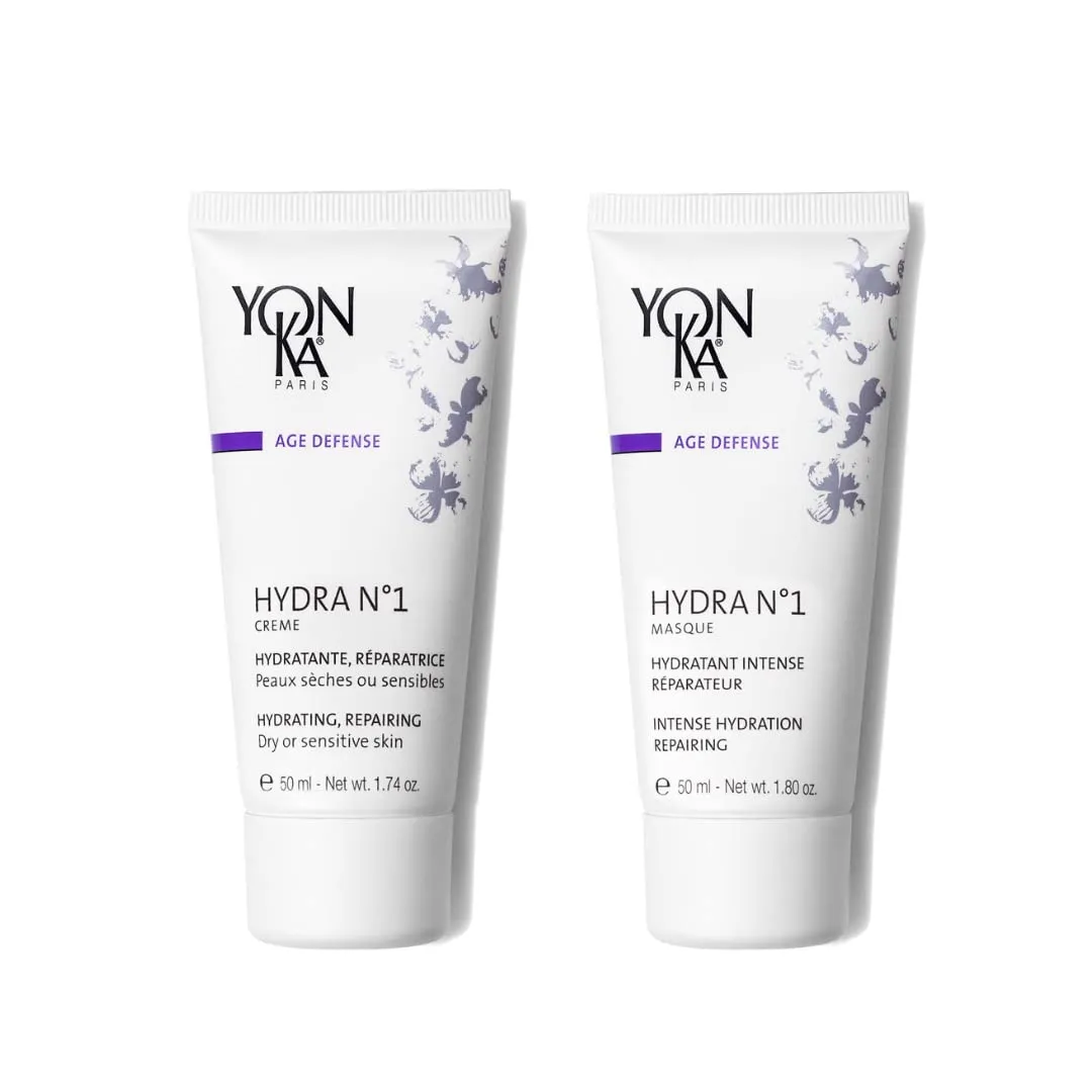 Yon-Ka Hydra No.1 Creme and Hydra No.1 Masque (50ml), Anti-Aging Face Moisturizer and Hydrating Face Mask, Normal to Dry Skin, Paraben-Free