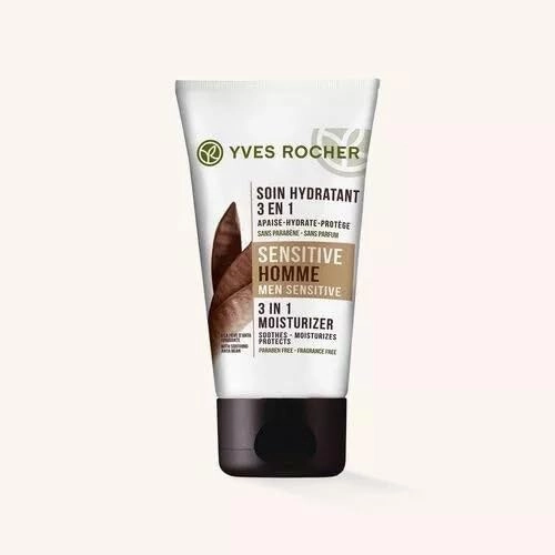 Yves Rocher 3 in 1 Moisturizer Sensitive Care Cream for Men with Aloe Vera 50 ml./1.6 fl.oz.
