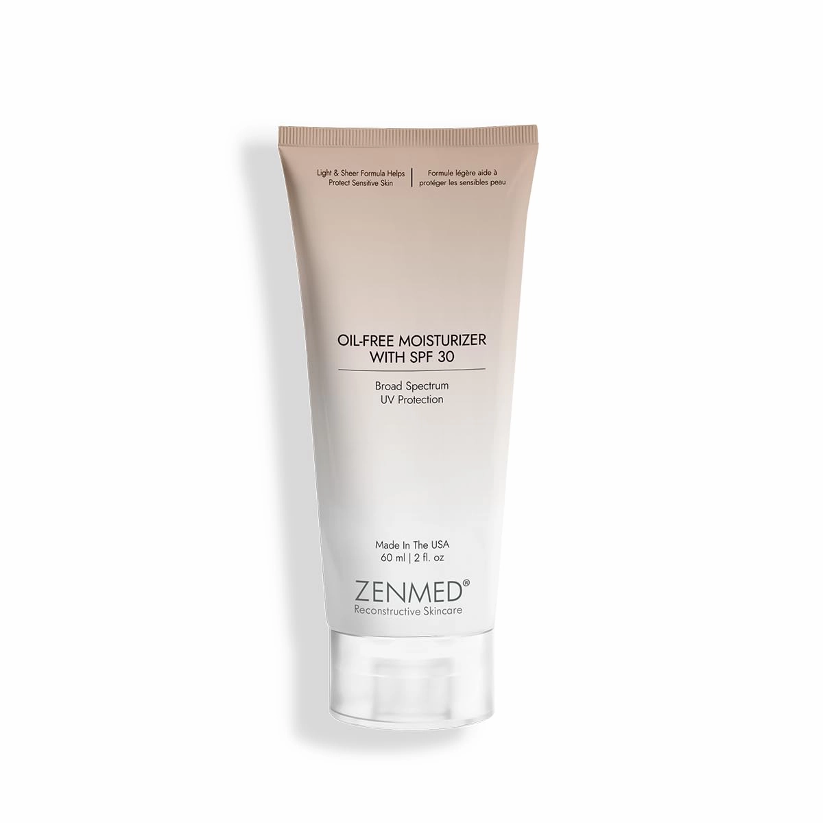 ZENMED Oil-Free Moisturizer with SPF 30-2.5 oz. 100% PABA-Free Light & Sheer Formula Helps Protect Sensitive & Troubled Skin Types For Oily & Acne Skin
