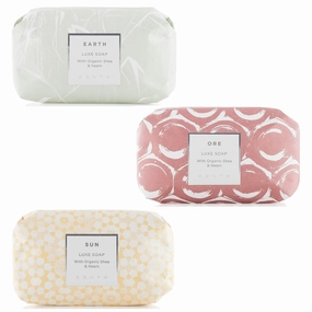 Zents Luxe Moisturizing Soap Bar Set (Earth, Ore, Sun) | Triple-Milled Shea Butter & Coconut Oil | Gentle Hand & Body Soap | Nourishes & Softens Skin | 5.7 oz (3 Bars)