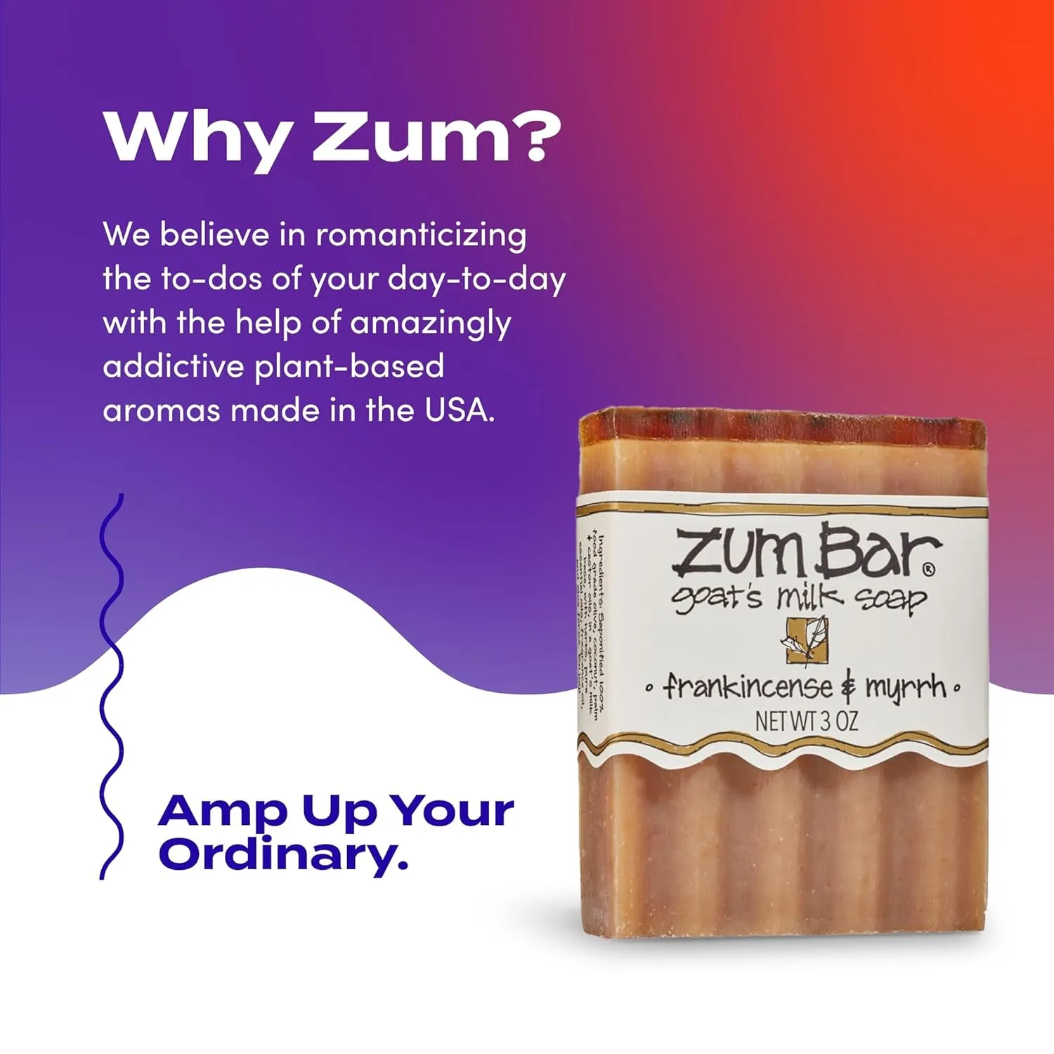 Zum Bar Goat's Milk Soap - Frankincense and Myrrh - 3 oz (3 Pack)