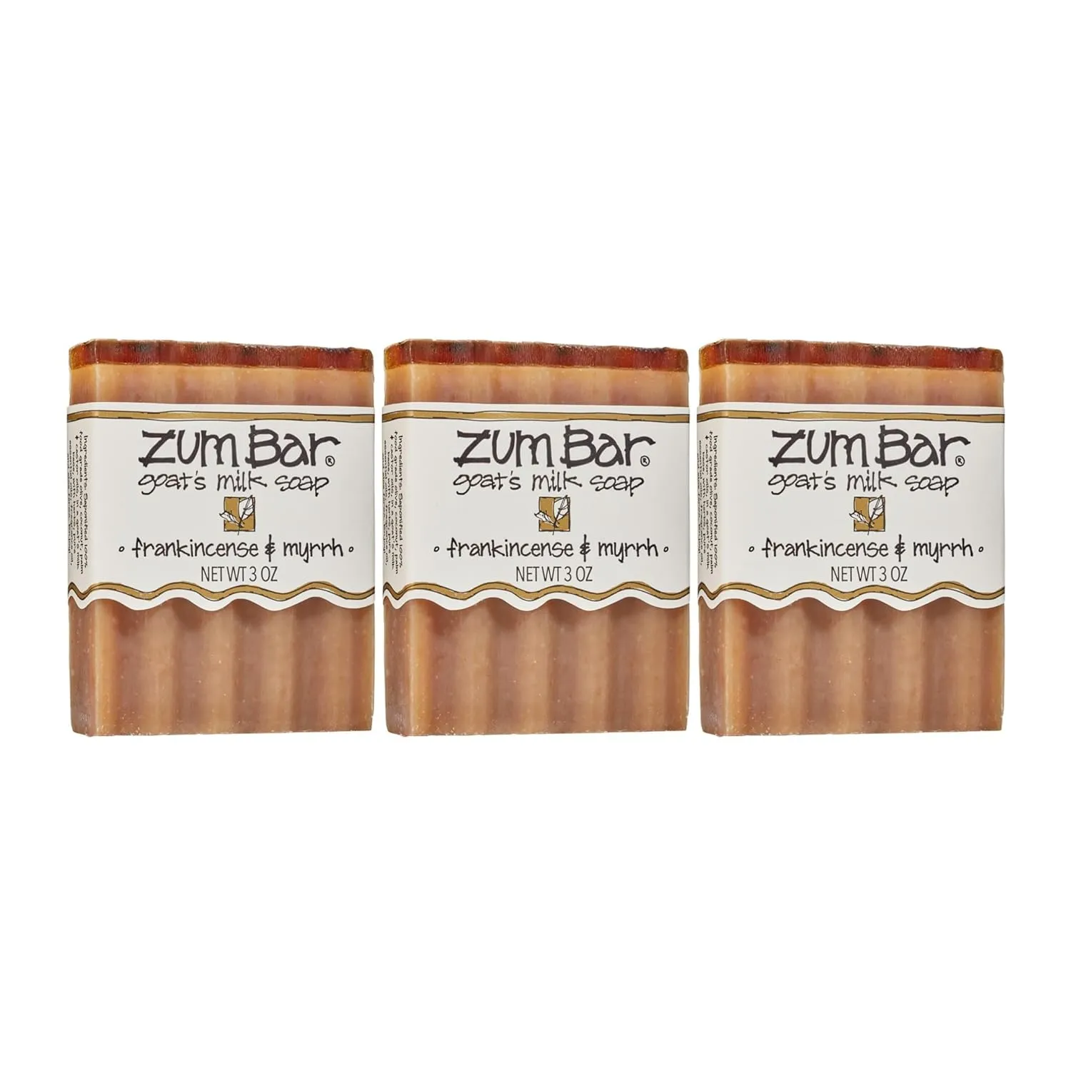 Zum Bar Goat's Milk Soap - Frankincense and Myrrh - 3 oz (3 Pack)