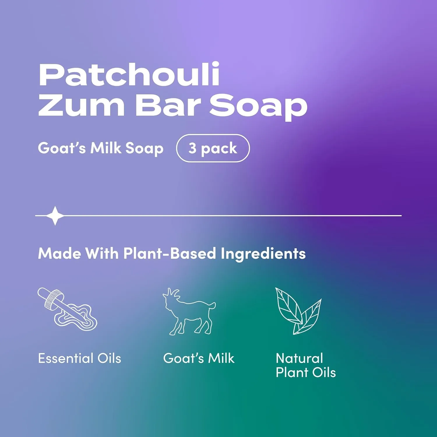 Zum Bar Goat's Milk Soap - Patchouli - 3 oz (3 Pack)