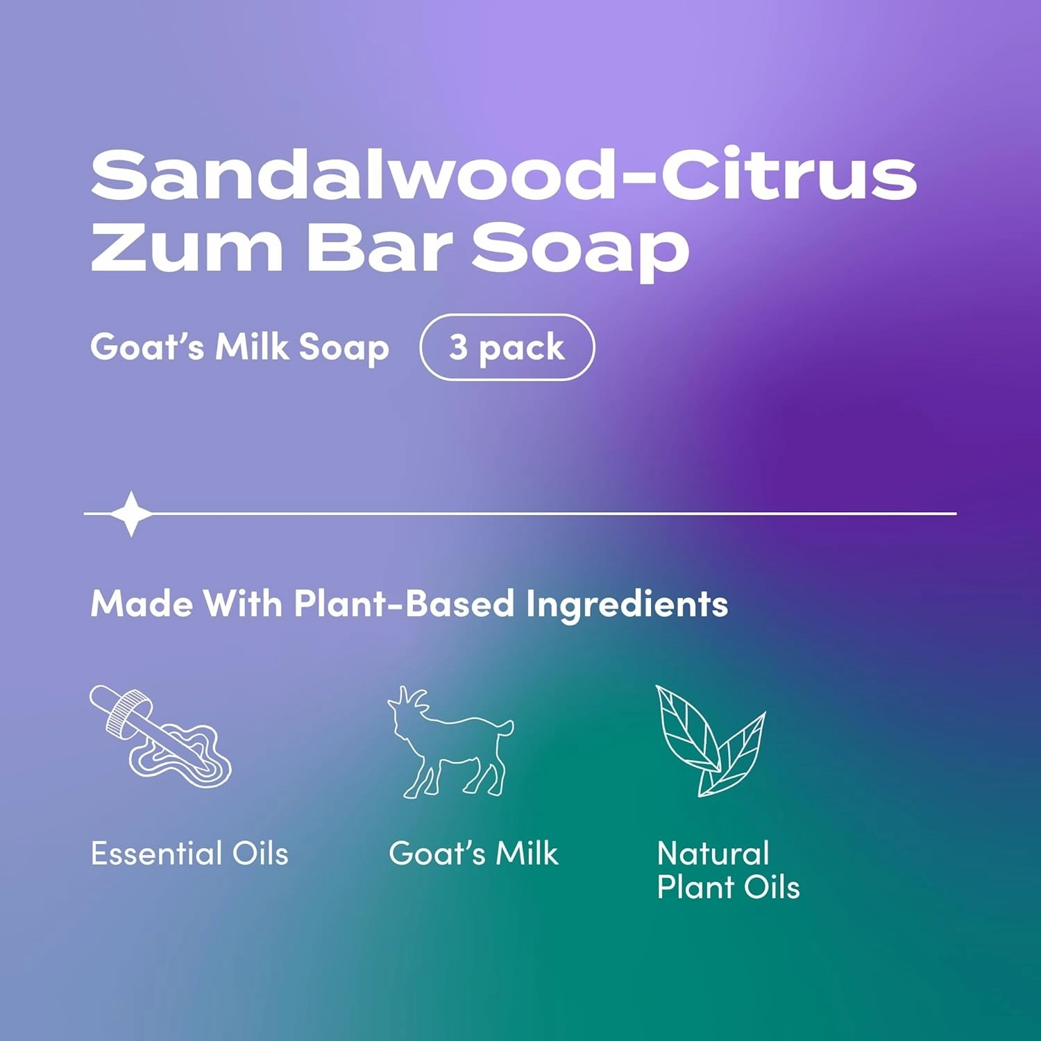 Zum Bar Goat's Milk Soap - Sandalwood-Citrus - 3 oz (3 Pack)