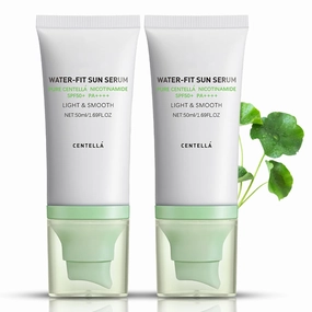 𝐶𝑒𝑛𝑡𝑒𝑙𝑙á Sunscreen SPF 50, Hyalu Cica Water-Fit Sun Serum, Face Sun Screen Long-Lasting Protection, Cen-tella Madagascar Sunscreen, NO White Cast - Dry Oily Korean Skincare (Green 2)